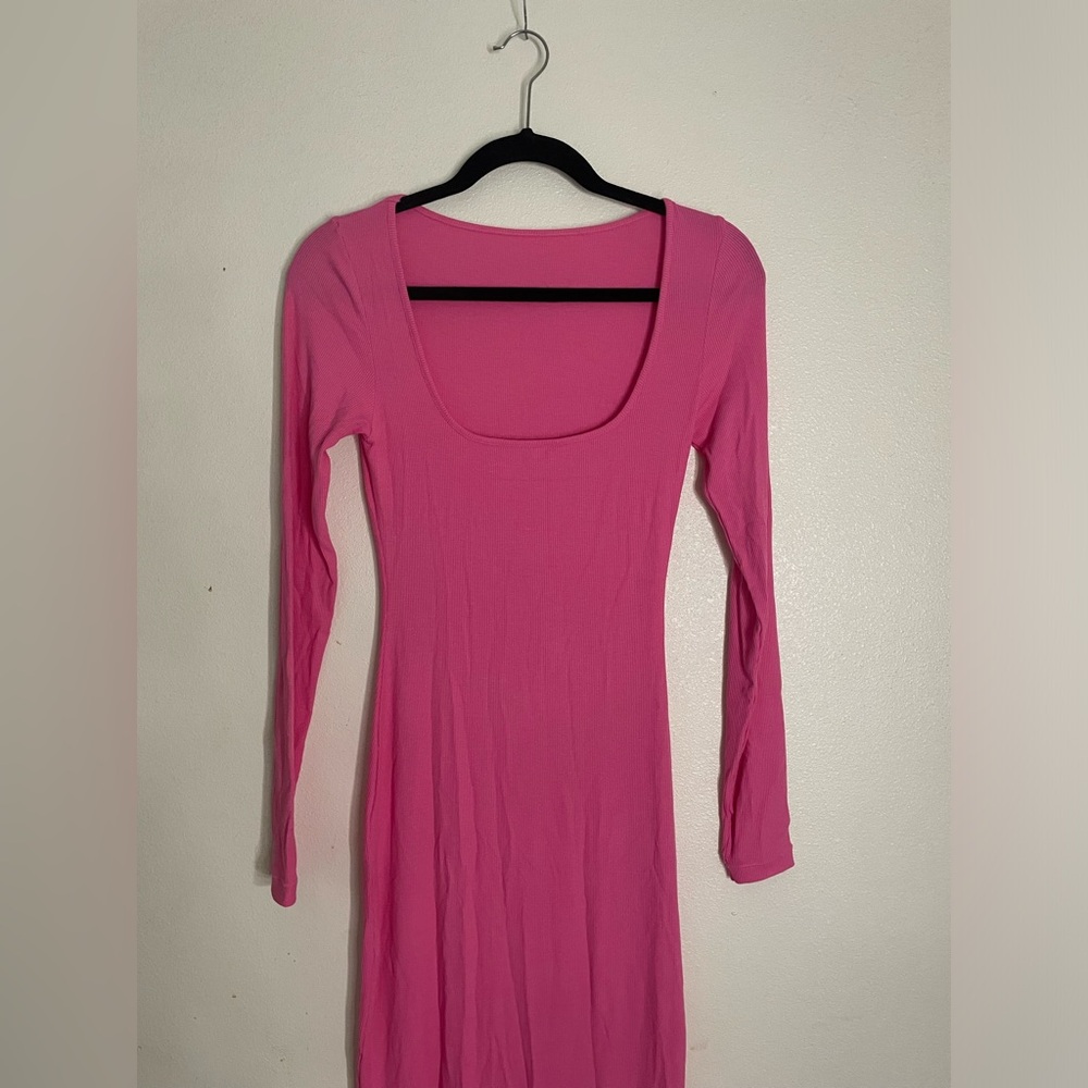 Women's Long Sleeve Maxi Dress Square Neck